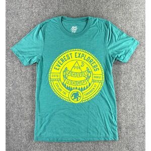 Main‎ Street Press Everest Explorers Base Camp T-Shirt Small Teal Green Yeti